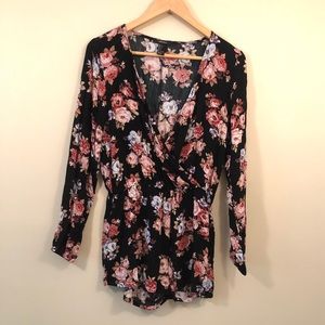NWOT Floral V-neck Romper